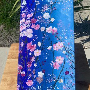 Hand painted acrylic canvas; Air of Spring; 10x20